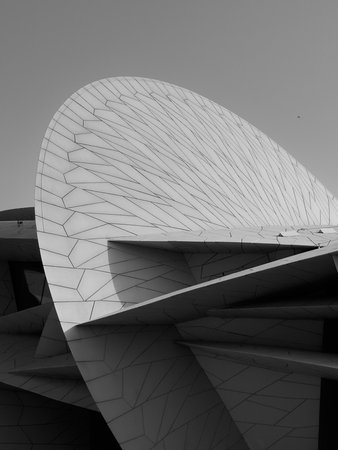 close-up of modern futuristic building