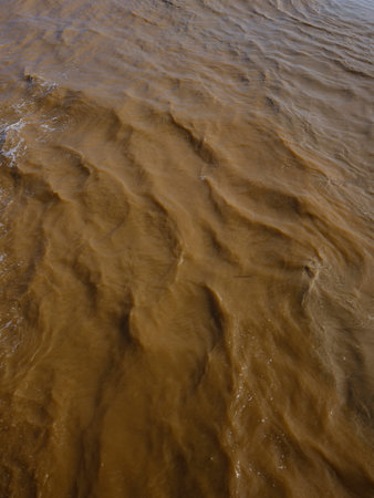 Muddy river after heavy rainfall