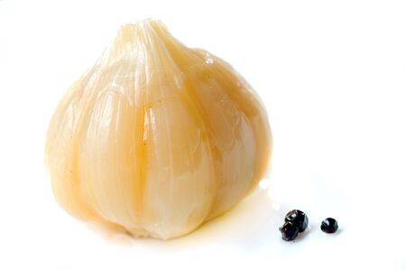 marinated garlicの写真素材