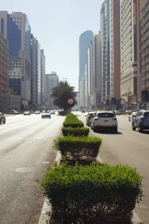 Hot afternoon on the street in Abu Dhabi.の写真素材