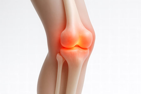 An elegant medical-art visualization symbolizing joint inflammation and arthritis using light and form. Perfect for physiotherapy, orthopedics, and health awareness.の写真素材