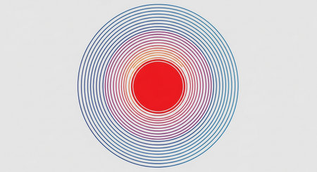 Circular target with red circle on white background. 3d renderingの素材