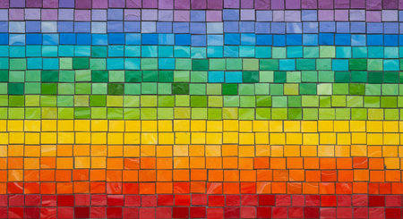 Colorful mosaic tiles background. Colorful mosaic tile wall texture.の素材