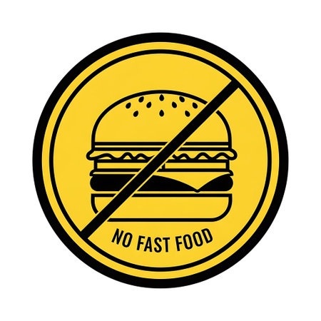 No fast food sign on white background. Vector illustration. Eps 10.の素材