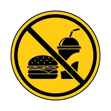 No Hamburger or Burger forbidden sign on white background. Vector illustration.の素材