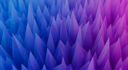 3d rendering of abstract background with geometric shapes in blue and purple colorsの素材