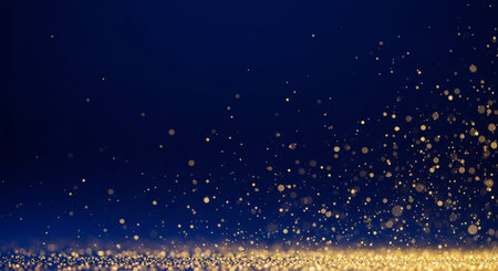 Abstract gold glitter bokeh background. Festive concept. 3D Renderingの素材