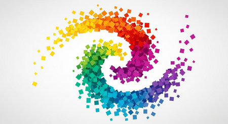 Colorful abstract background with a spiral. Vector illustration. Eps 10.の素材
