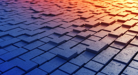 3d rendering of abstract geometric composition,digital art works.の素材