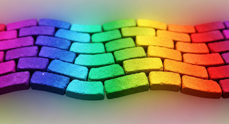 Colorful foam rubber on a white background, close-up.の素材