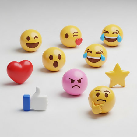 collection of emojis including happy, sad, angry, and surprised on a white backgroundの素材