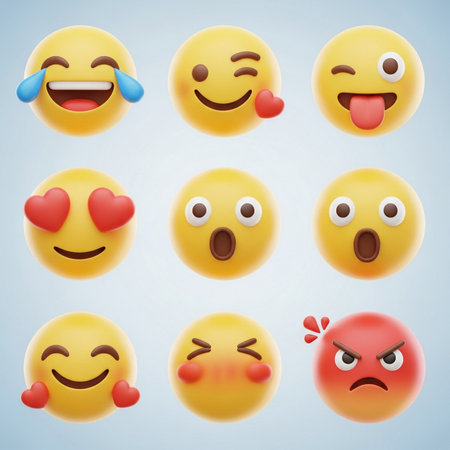 collection of emojis with different expressions yellow faces icons and symbolsの素材