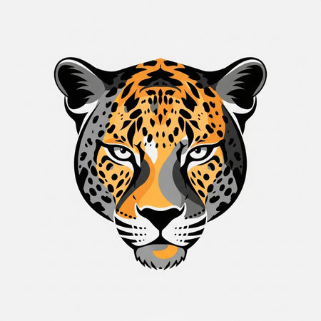 vector jaguar head illustration, perfect for wildlife and animal themed designs. 86の素材