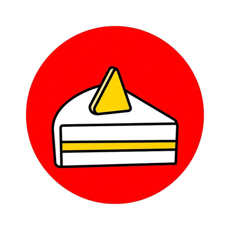 a delightful cake slice with a vibrant red backdrop, perfect for dessert lovers and bakery enthusiasts alikeの素材