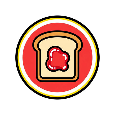 a delightful toast with jam illustration, perfect for breakfast, snacks, or sweet treat designs and moreの素材