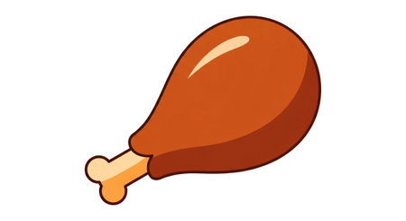 Illustration of a chicken leg on a white background. Vector illustration.の素材