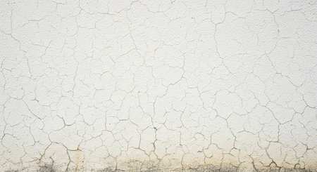 a weathered white wall with a cracked surface, showcasing a damaged and aged texture with abstract detailsの素材
