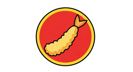a delightful tempura shrimp illustration, perfect for culinary projects and restaurant promotions online nowの素材