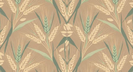 Seamless pattern with wheat ears. Vintage background. Vector illustration.の素材