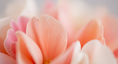 Close up of pink and white tulip petals in soft focusの素材