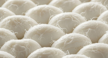 Close up of coconut balls on white background. Macro shot of coconut balls.の素材