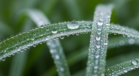 drops of dew on the green grass in the morning. macroの素材