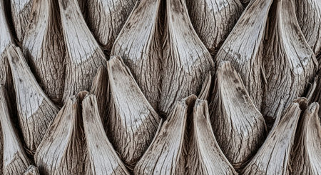 Coconut palm tree bark pattern texture background. Top view.の素材