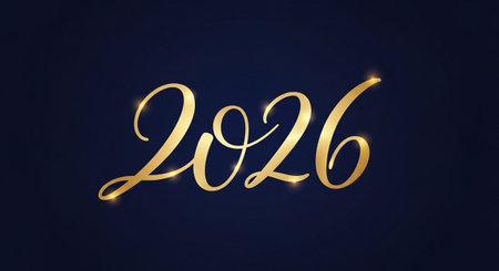 a stunning image featuring a golden 2026 design perfect for new year celebrations.の素材