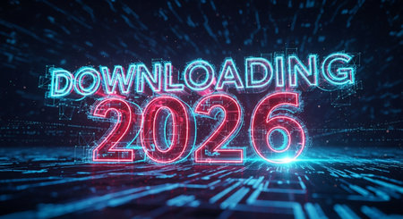 downloading data future technology abstract background concept design illustrationの素材