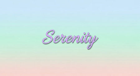 a calming pastel gradient background with the word serenity in a cursive font designの素材