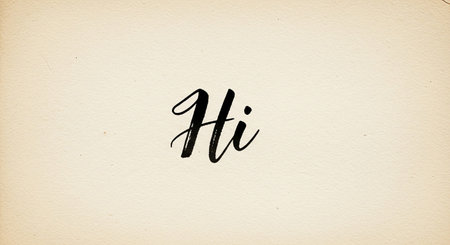 a simple hi greeting card design with elegant calligraphy and a minimalist style.の素材