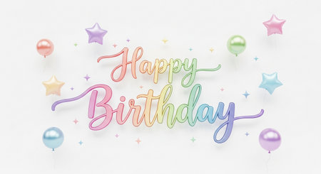 a festive birthday background with balloons and stars for a joyful celebrationの素材