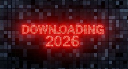 downloading future technology concept year 2026 software update innovation.の素材