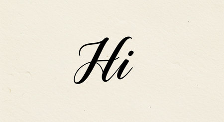 a simple calligraphy design of the word hi, perfect for greeting cards or social mediaの素材