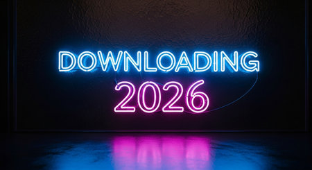 welcome year two thousand twenty six in ice font with sky and clouds backgroundの素材