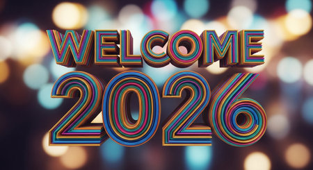 celebrate the new year with this colorful design and festive background image art.の素材