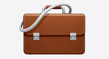 a stylish brown briefcase is perfect for carrying documents and essentials at workの素材
