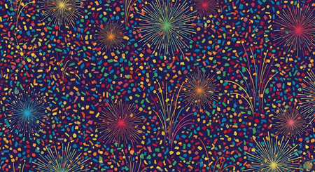 Fireworks seamless pattern. Fireworks background. Firework texture.の素材