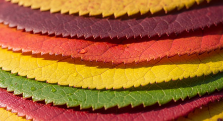 colorful leaves close up as a background, macro photo, nature seriesの素材