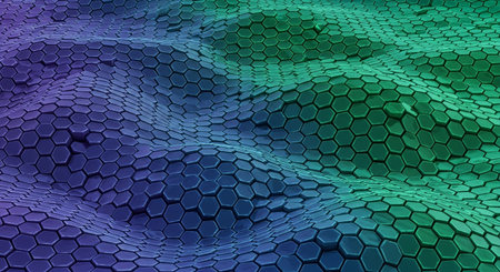 Abstract background made of hexagons. 3d rendering, 3d illustration.の素材