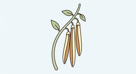 Eucalyptus branch. Vector illustration. Hand drawn.の素材