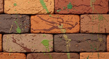 Colorful brick wall texture. Abstract background and texture for design.の素材