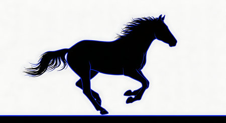 Horse silhouette on a white background. Vector illustration. Eps 10.の素材