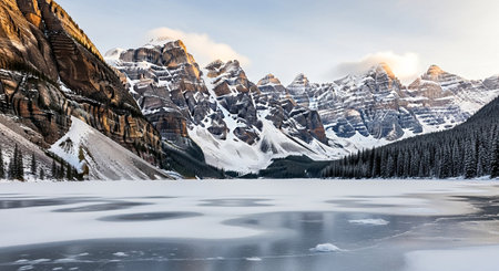 Lake Louise at sunrise, Banff National Park, Alberta, Canadaの素材