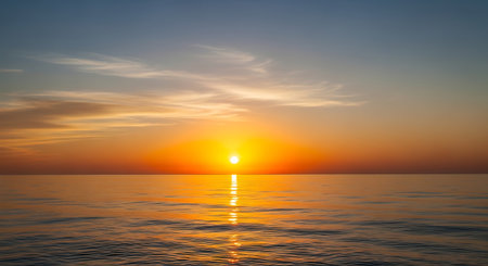 a breathtaking ocean sunset with vibrant colors and a serene, peaceful atmosphereの素材