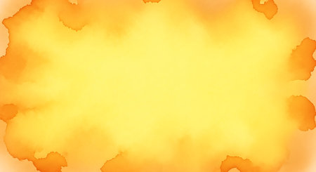 a vibrant watercolor background in shades of yellow and orange perfect for artistic designsの素材