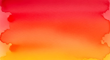 a vibrant watercolor gradient background with red, orange, and yellow tones for design projectsの素材