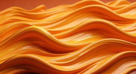 a mesmerizing orange wave background with smooth curves and a dynamic, fluid motion design.の素材