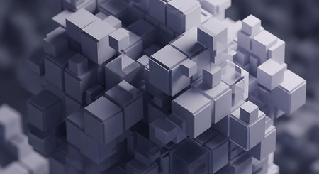 a visually appealing abstract background featuring geometric cubes, perfect for modern presentationsの素材
