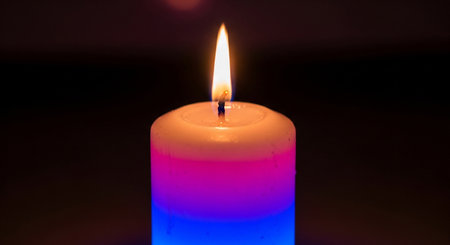 Candle light in the dark, shallow depth of field, selective focusの素材